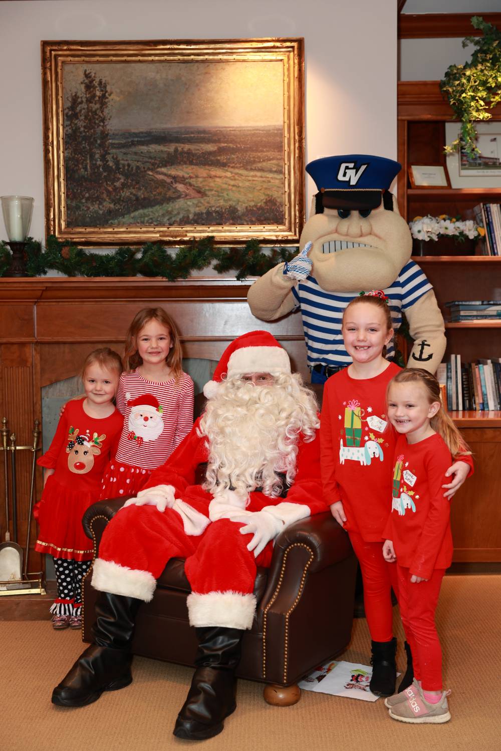 Four sisters at the Holiday Brunch with Santa & Louie.